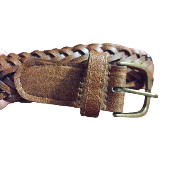 Brown Braided Belt w. Rustic Buckle Western Streetwear Equestrian Style Sz. 6-8 - Picture 2 of 5